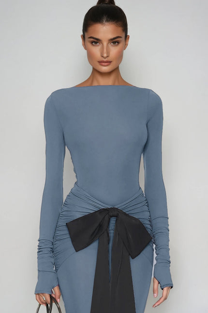 Evelyne Bow Maxi Dress