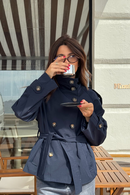 Jasmine Belted Short Trench Jacket