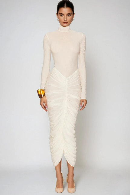 Lucia High Neck Midi Dress