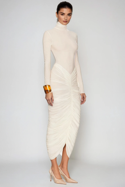 Lucia High Neck Midi Dress