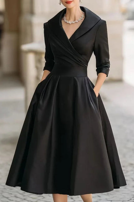 Capri Wrap Collar Midi Dress