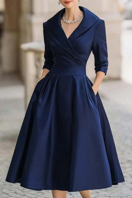 Capri Wrap Collar Midi Dress