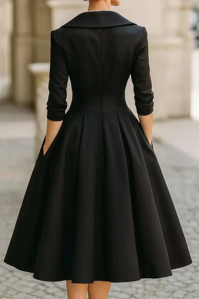 Capri Wrap Collar Midi Dress