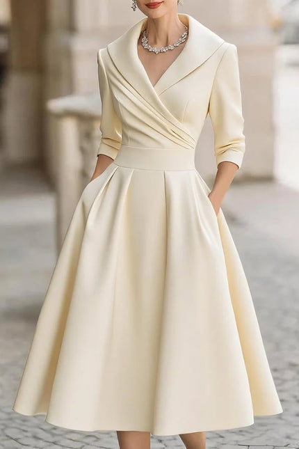 Capri Wrap Collar Midi Dress