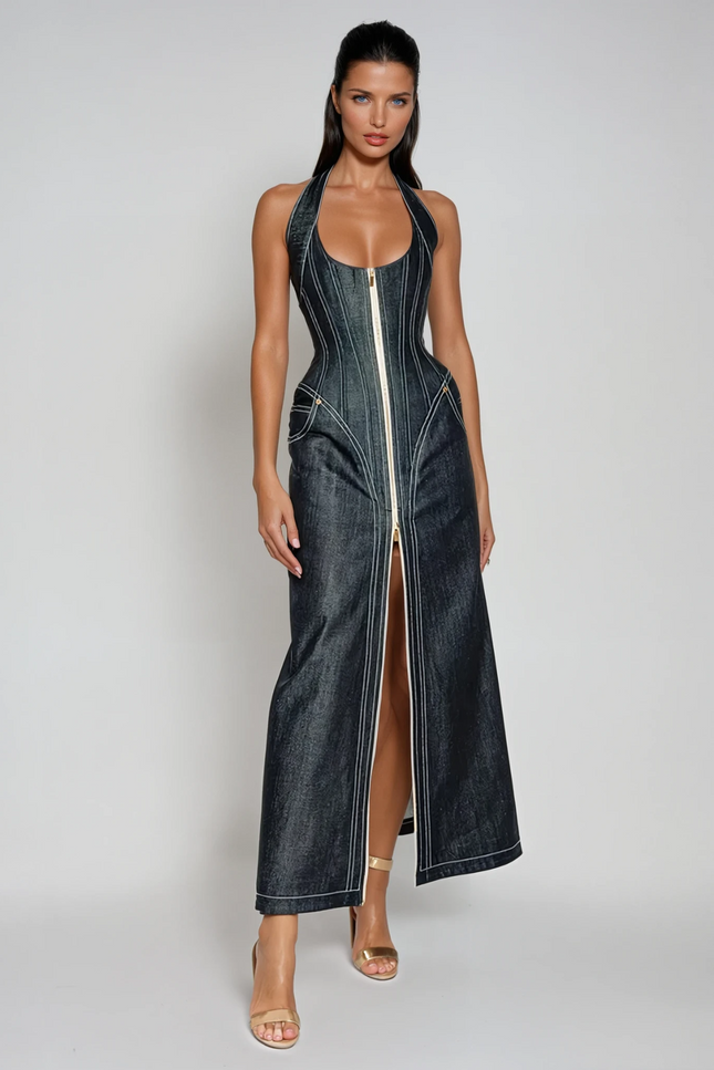 Maren Denim Maxi Dress