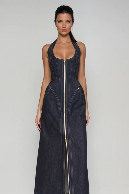 Maren Denim Maxi Dress