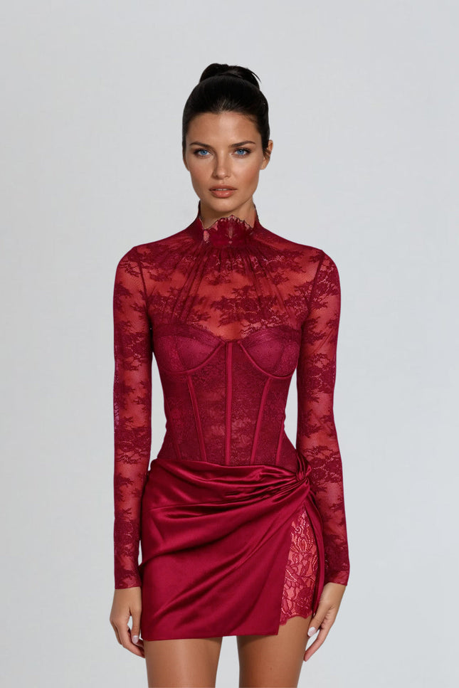 Alessia Red Lace Dress