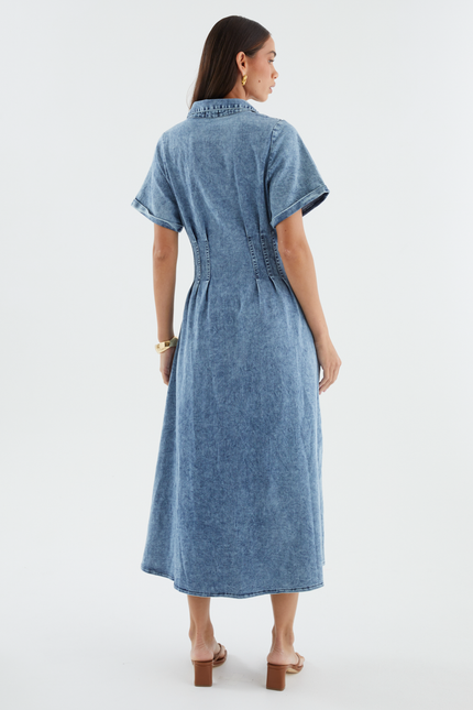 Genova Denim Shirt Maxi Dress