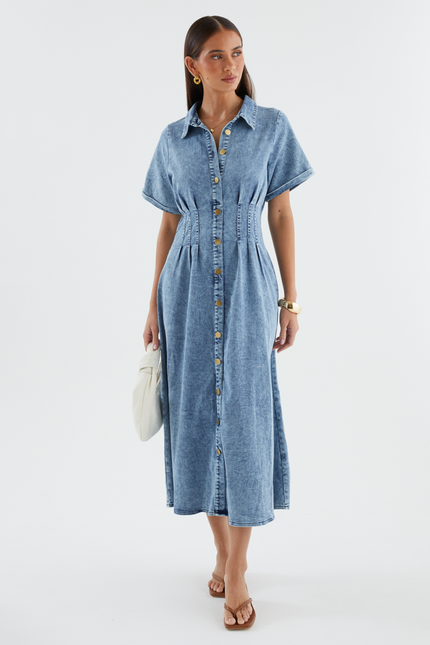 Genova Denim Shirt Maxi Dress