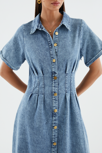 Genova Denim Shirt Maxi Dress