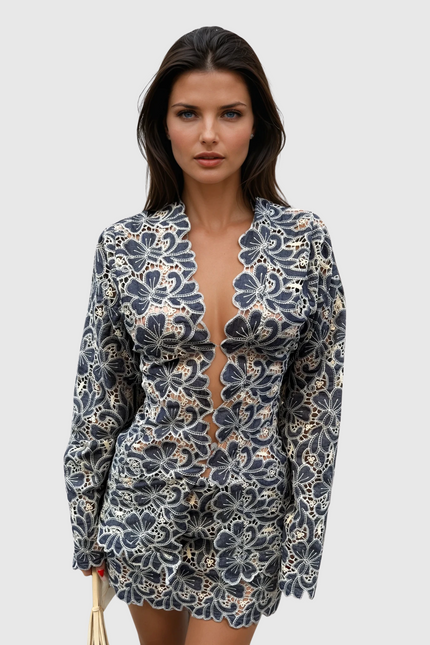 Seren Floral Cutout Skirt Set