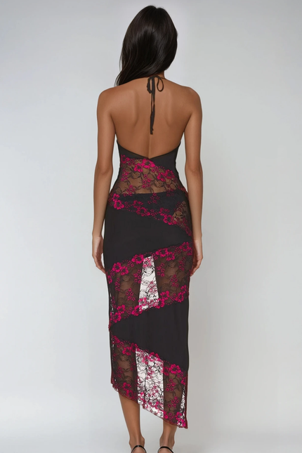 Valeria Deconstruct Floral Lace Maxi Dress