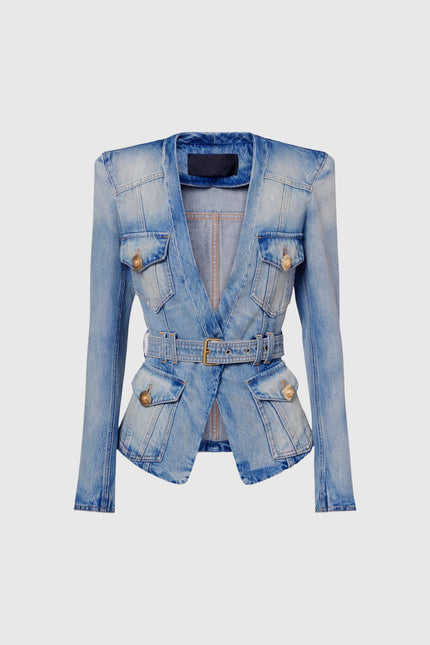 Noemi Plunge Denim Jacket