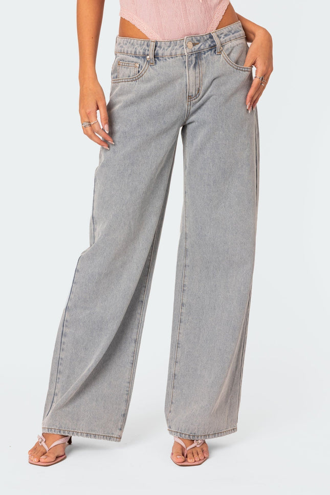 Bianca Bow Pocket Wide-Leg Jeans
