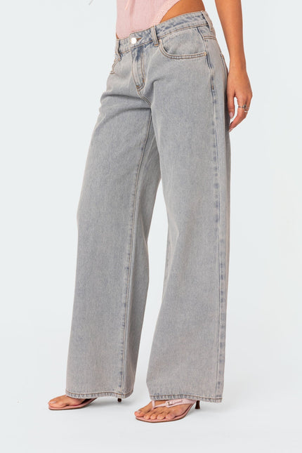 Bianca Bow Pocket Wide-Leg Jeans
