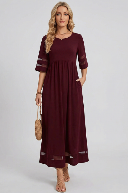 Florence Sheer Detail Midi Dress