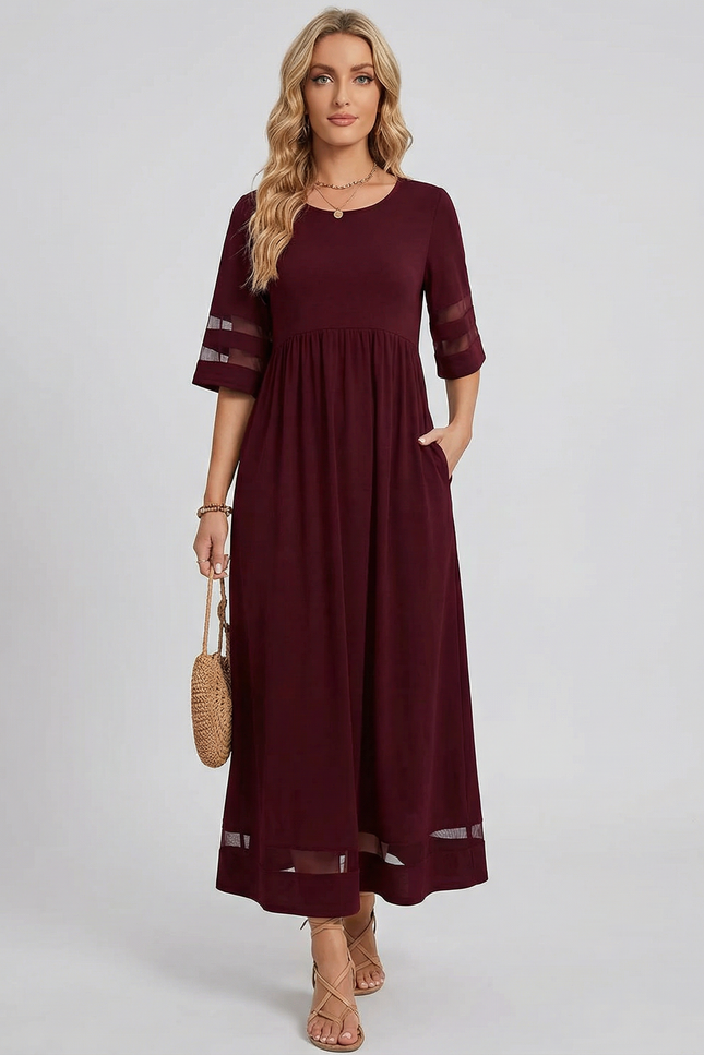 Florence Sheer Detail Midi Dress