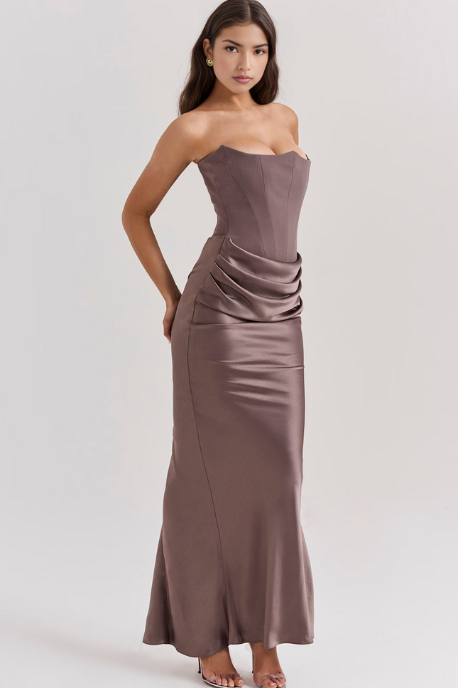 Vivienne Strapless Corset Maxi Dress