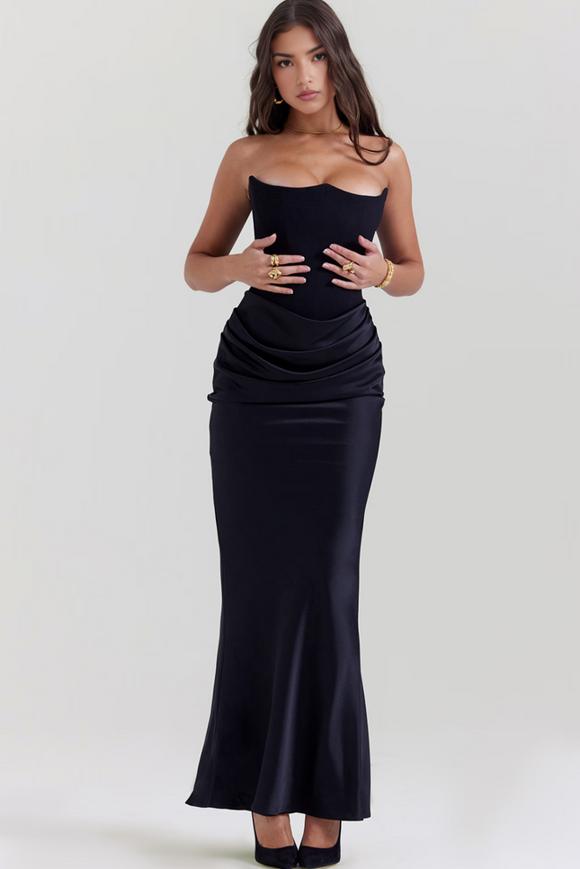 Vivienne Strapless Corset Maxi Dress