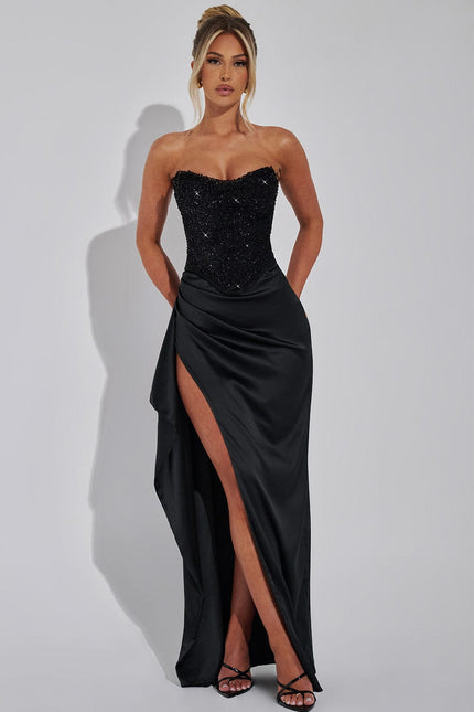 Nyra Satin Corset Maxi Dress