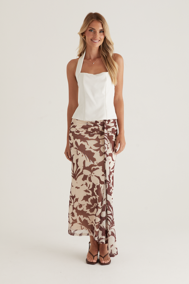Sicilia Wrap Mesh Maxi Skirt