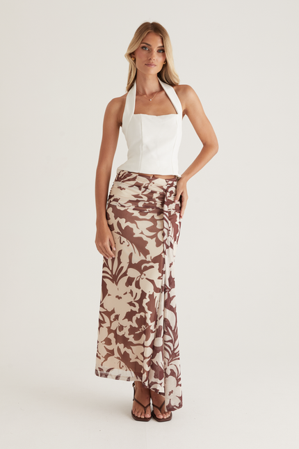Sicilia Wrap Mesh Maxi Skirt