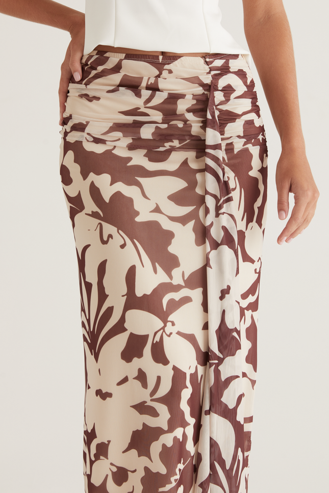 Sicilia Wrap Mesh Maxi Skirt