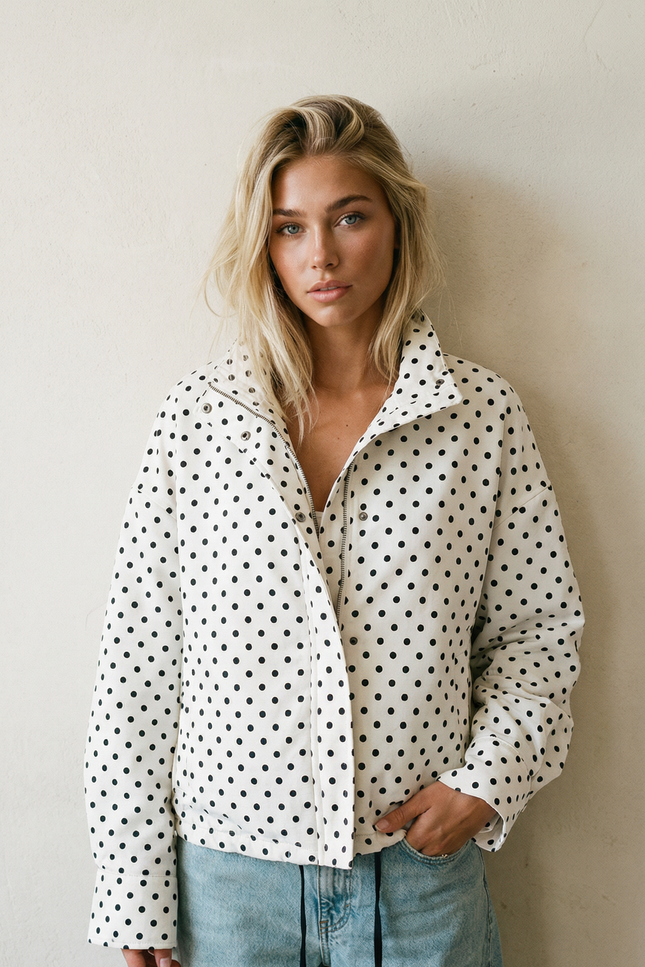 Riley White Polka Dot Navy Jacket