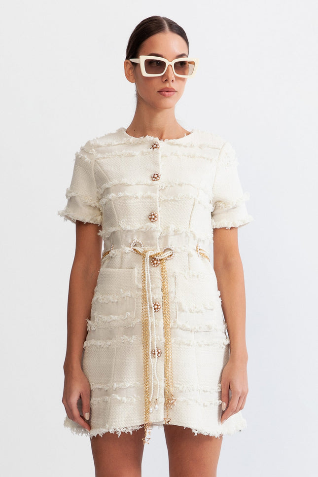 Milan Pearl Tweed Dress
