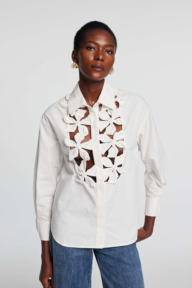 Maelie Floral Lace Sleeves Top