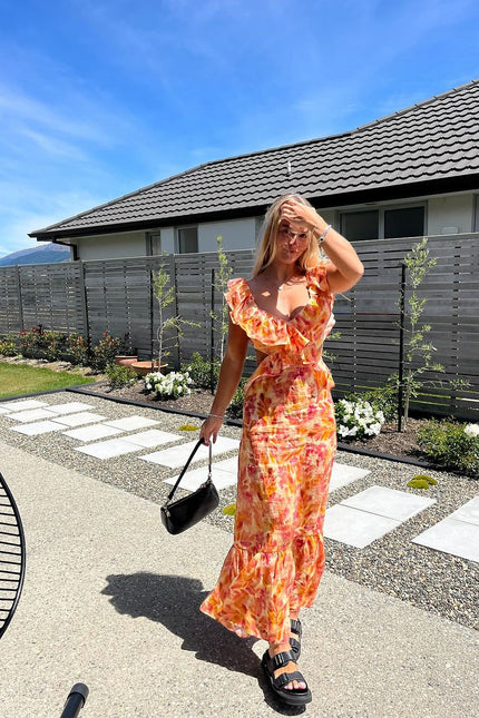 Santorini Floral Maxi Dress