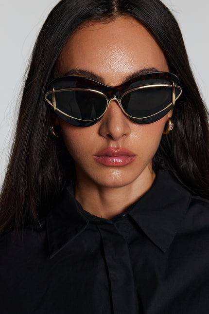 Cannes Leopard Metal Sunglasses