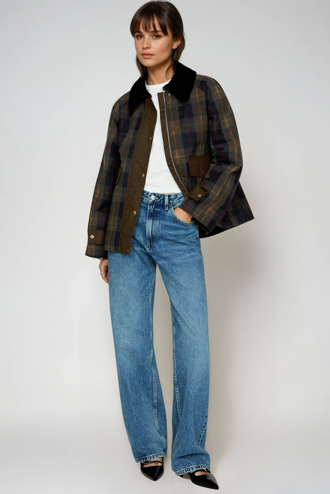 Clara Plaid Straight Cut Jacket