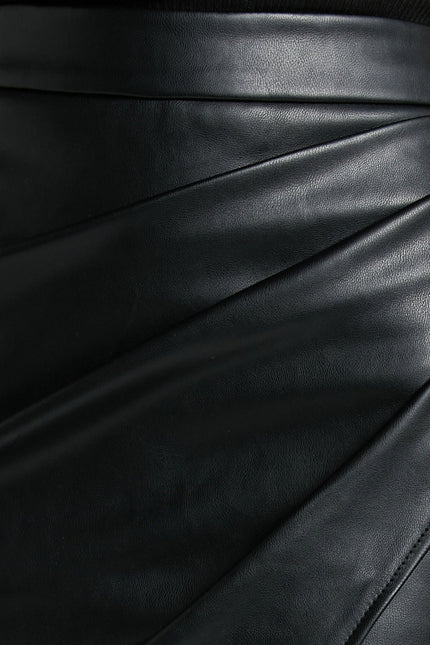 The Amara Pleated Leather Skirt