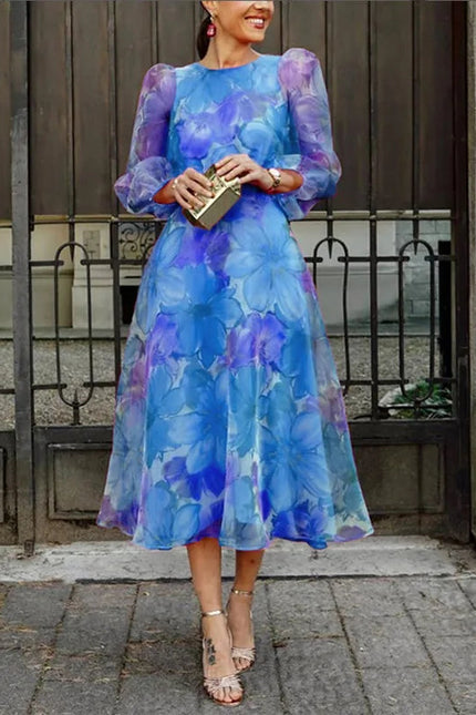 Palermo Floral Organza Midi Dress