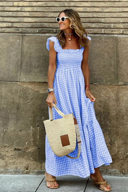 Provence Gingham Maxi Dress