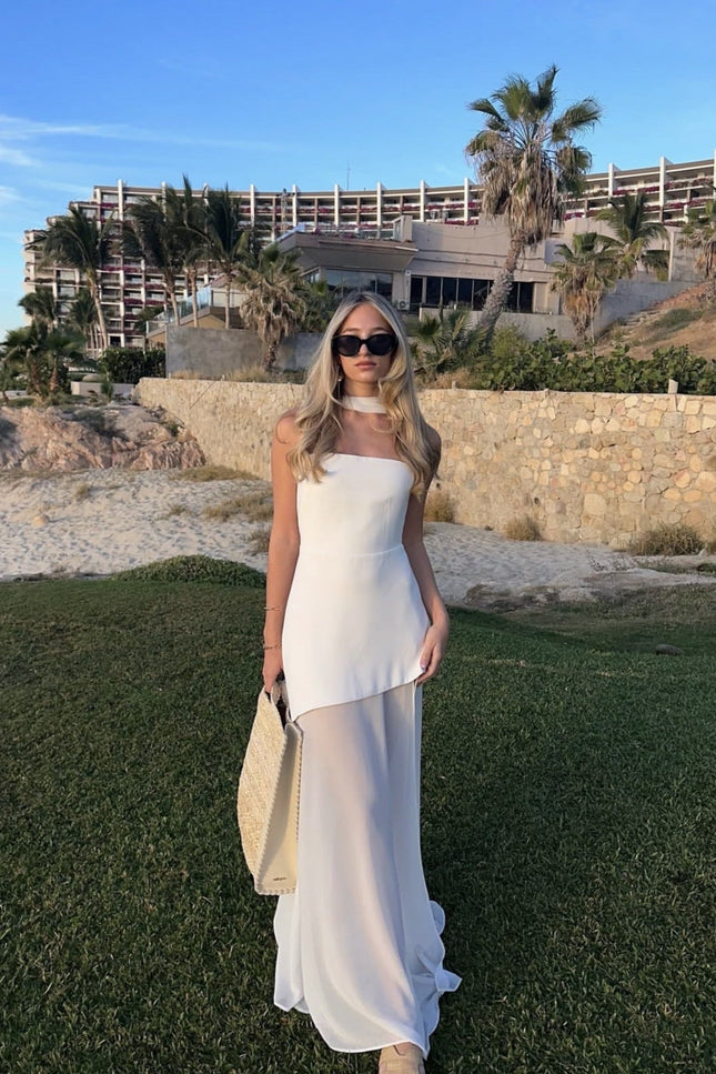 Menton Asymmetrical Wedding Guest Maxi Dress