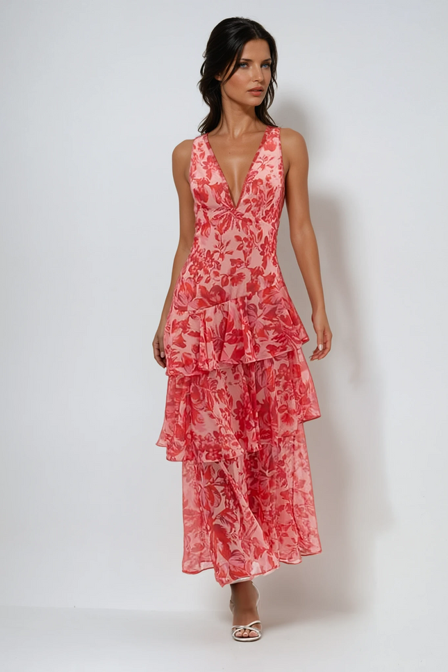 Antibes Ruffle Summer Midi Dress
