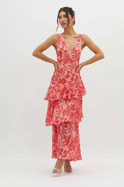 Antibes Ruffle Summer Midi Dress