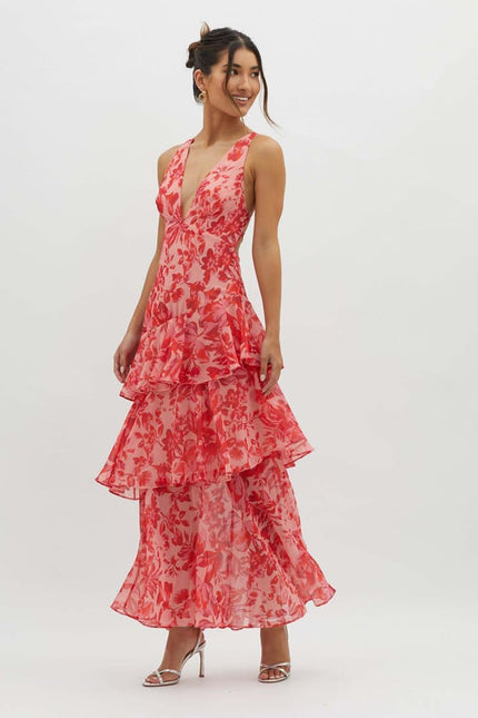 Antibes Ruffle Summer Midi Dress