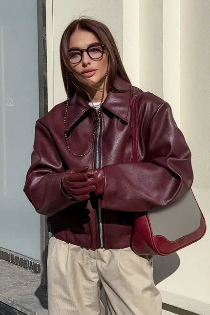 Women's Classic Faux Leather Jacket