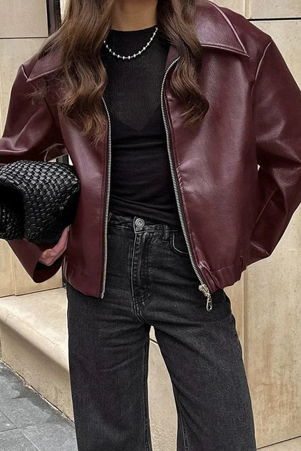 Women's Classic Faux Leather Jacket