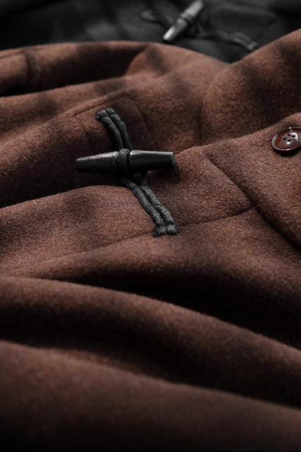 Classic Wool Toggle Coat with Belted Waist