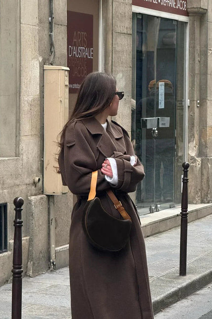 Wool-Blend Belted Trench Coat