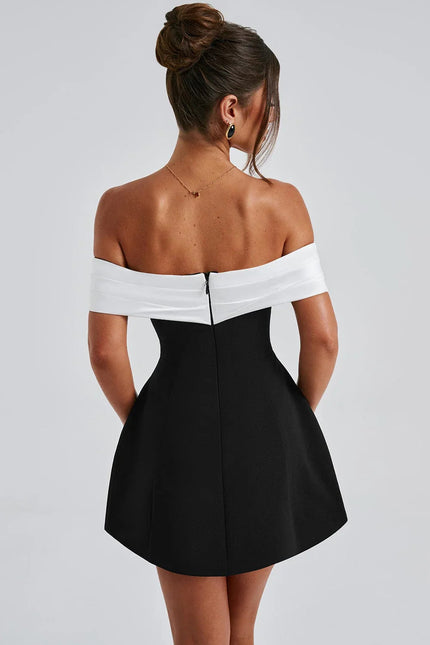 Nerida Bardot Bow Mini Dress
