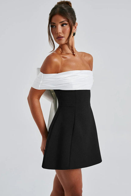 Nerida Bardot Bow Mini Dress
