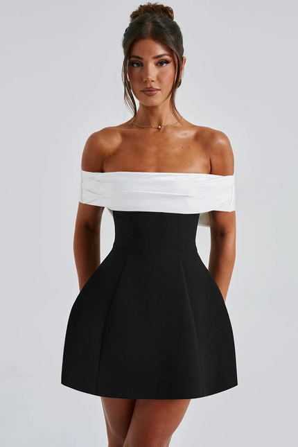 Nerida Bardot Bow Mini Dress