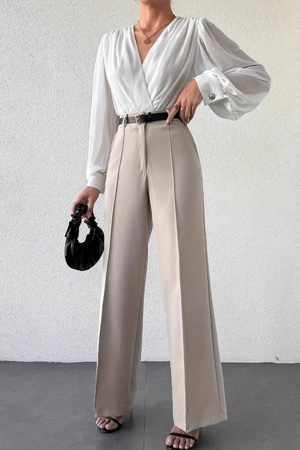 Royal Line Pleated High-Waist Pants