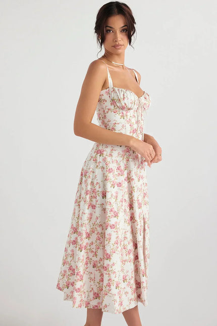 Floral Rosalind Corset Midi Dress