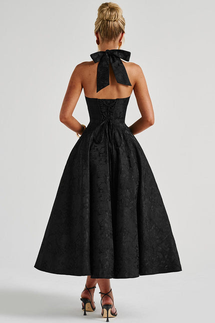 Black Yarra Nights Midi Dress